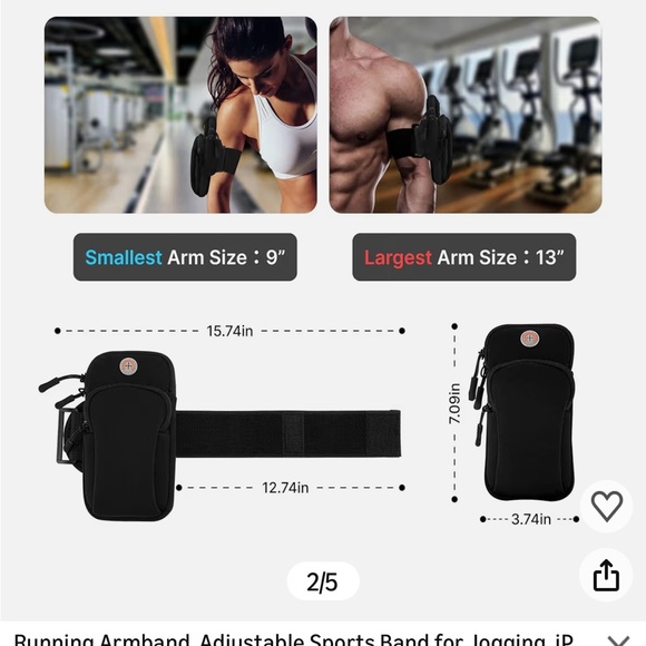 NWOT Black Armband Phone Holder - Picture 2 of 4